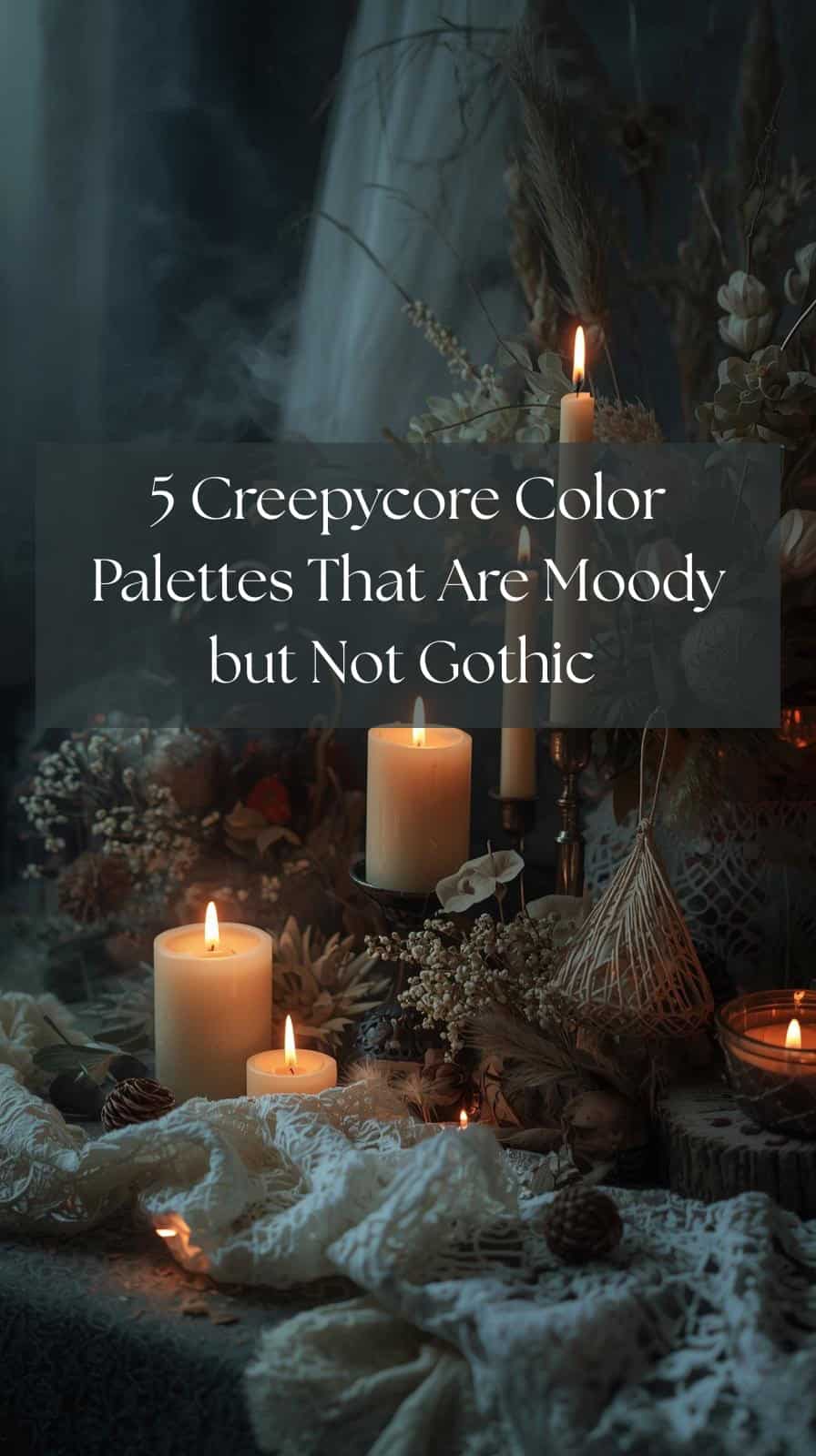 Muddy dark color palette for moody decor inspired by creepycore style.