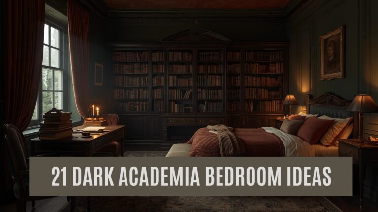 Cozy dark academia bedroom with rich wood paneling and vintage decor, perfect for book lovers and scholars.