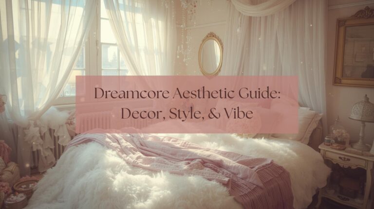 Soft pastel pink and cream bedroom decor with luxurious vintage accents, emphasizing dreamy aesthetic and cozy ambiance.